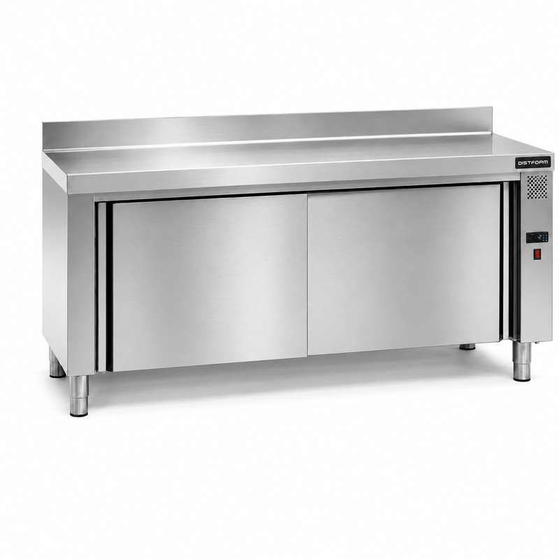 Mesa Caliente Mural Gama 600 con Encimera 1800x600x850mm - 3000W - 230V/50Hz sobre fondo blanco