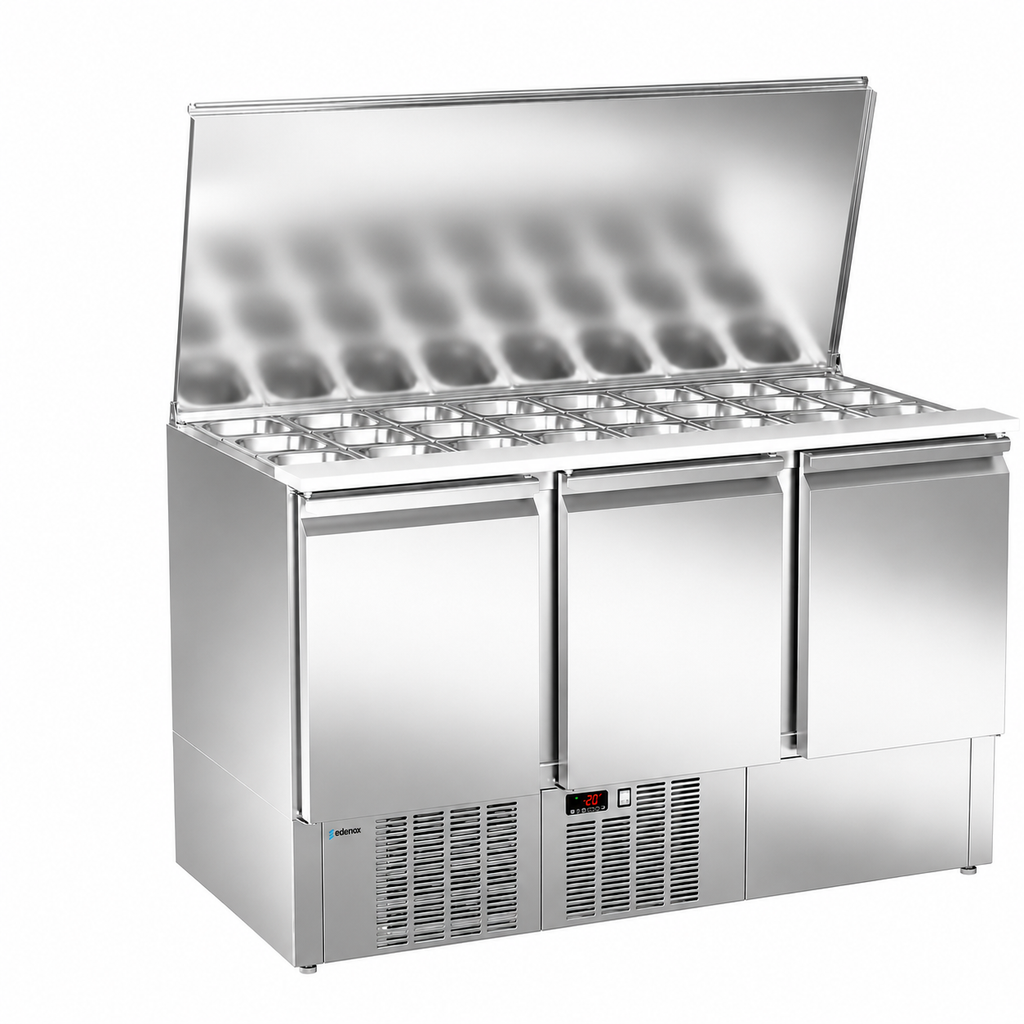 Mesa Refrigerada Compacta (MPGE-140) sobre fondo blanco