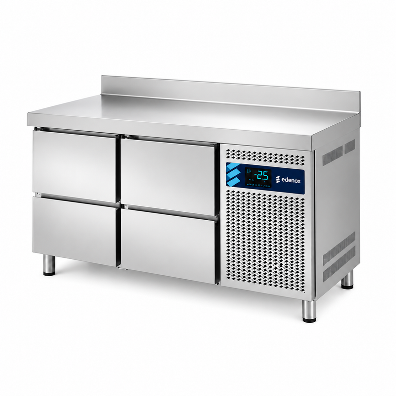 Mesa Refrigerada con Cajones Fondo 600 (MPS-150 HC HH) sobre fondo blanco
