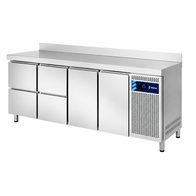 Mesa Refrigerada con Cajones Fondo 600 (MPS-250 HC HHDD) sobre fondo blanco