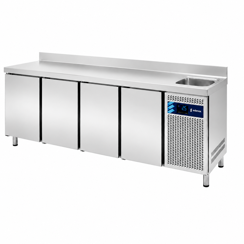 Mesa Refrigerada con Fregadero Fondo 700 (MPGF-225 HC) sobre fondo blanco