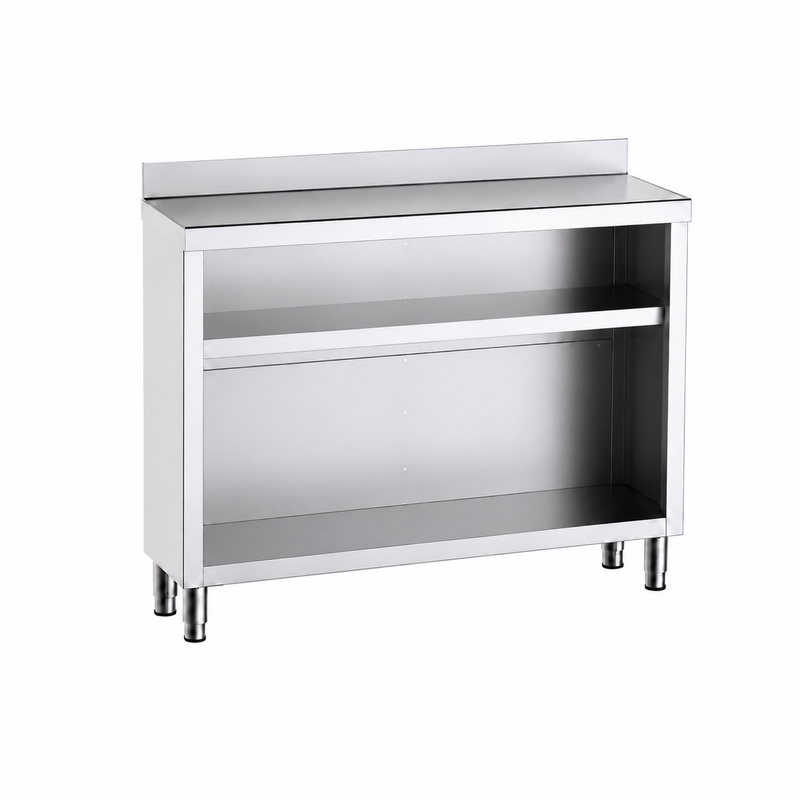 Mueble contramostrador Gama 350 100x35x105 con encimera - 1 Estante sobre fondo blanco