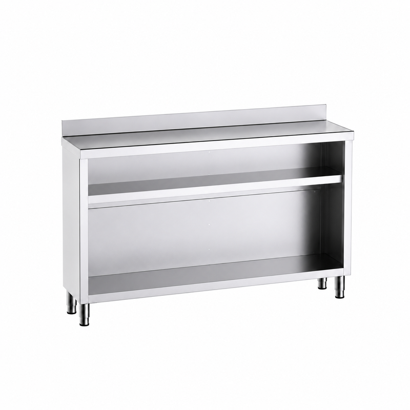 Mueble contramostrador Gama 350 200x35x105 con encimera - 1 Estante sobre fondo blanco