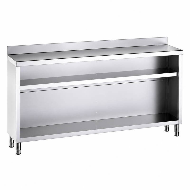 Mueble contramostrador Gama 600 250x60x105 con encimera - 1 Estante sobre fondo blanco