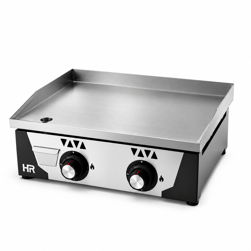 Plancha a gas HR Fainca PLC6100RT rectificada 15 mm sobre fondo blanco
