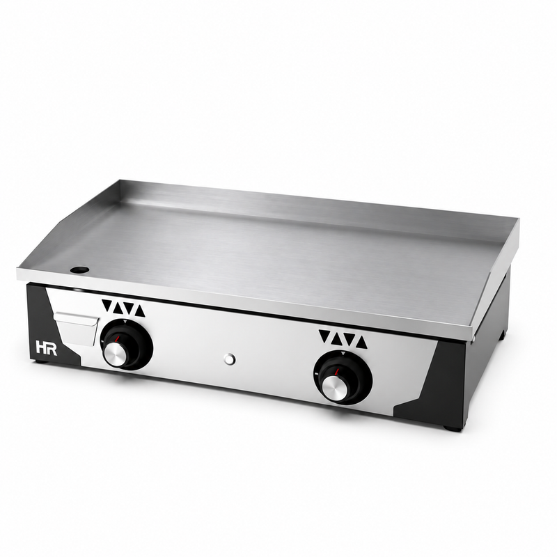 Plancha a gas HR Fainca PLC8100RT rectificada 15 mm sobre fondo blanco