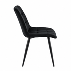 Silla Dénia DC060 de terciopelo negro, vista lateral