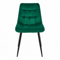 Silla Dénia DC060 de terciopelo verde, vista frontal