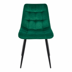 Silla Dénia DC060 de terciopelo verde, vista frontal