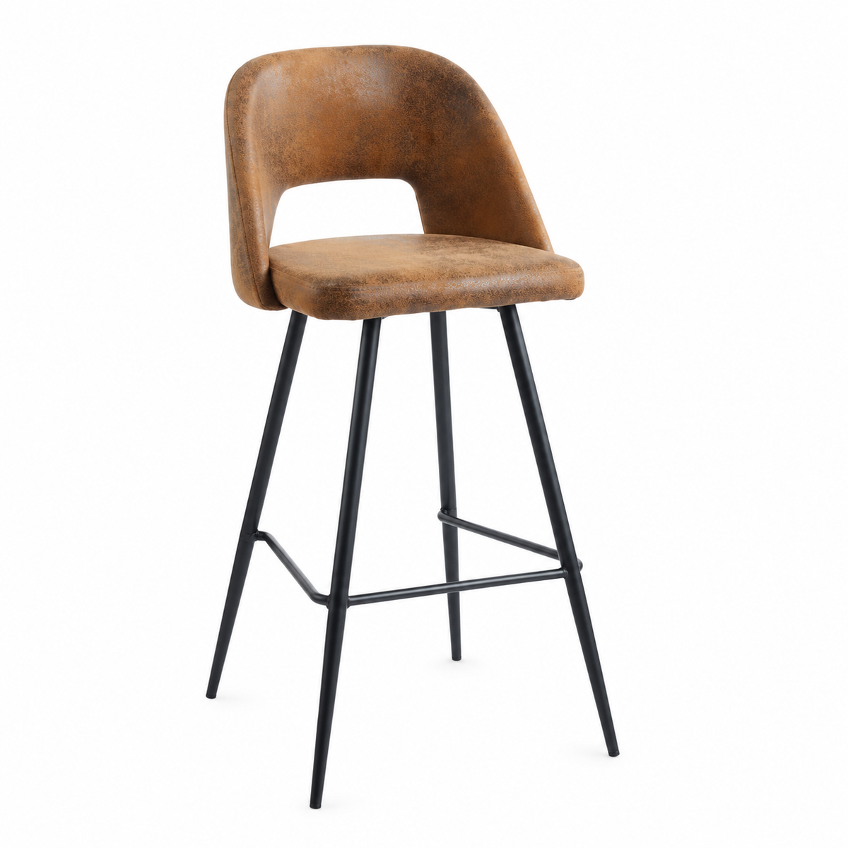 Taburete Frodita Tec DT015 café vintage con patas negras